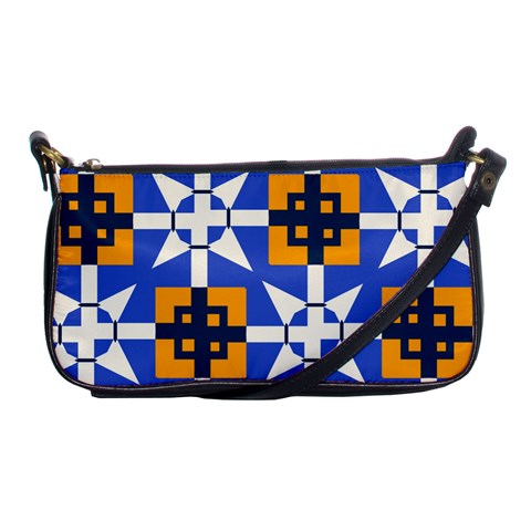 Shapes on a blue background                                                           Shoulder Clutch Bag from ArtsNow.com Front