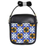 Shapes on a blue background                                                           Girls Sling Bag