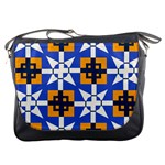 Shapes on a blue background                                                           Messenger Bag