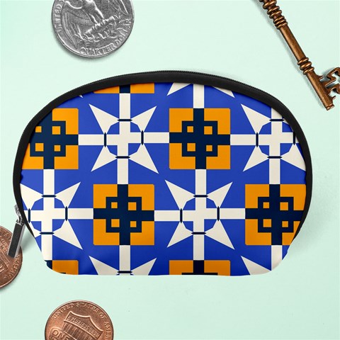 Shapes on a blue background                                                           Accessory Pouch from ArtsNow.com Back