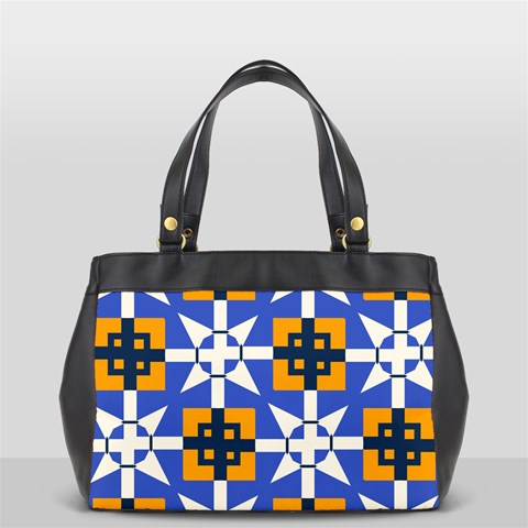 Shapes on a blue background                                                           Oversize Office Handbag (2 Sides) from ArtsNow.com Front