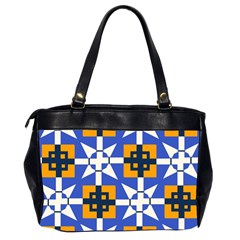 Shapes on a blue background                                                           Oversize Office Handbag (2 Sides) from ArtsNow.com Back