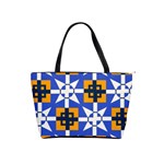 Shapes on a blue background                                                           Classic Shoulder Handbag