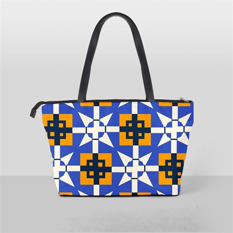 Shapes on a blue background                                                           Classic Shoulder Handbag from ArtsNow.com Back