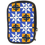 Shapes on a blue background                                                           Compact Camera Leather Case