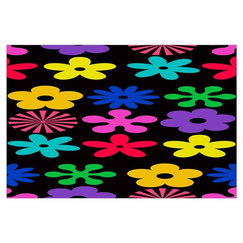 Colorful flowers on a black background pattern                                                           Samsung Galaxy Note 4 Case (White) from ArtsNow.com Front