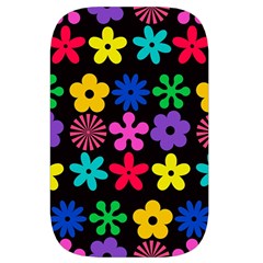 Colorful flowers on a black background pattern                                                         Waist Pouch (Large) from ArtsNow.com Front