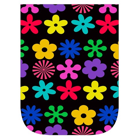 Colorful flowers on a black background pattern                                                         Waist Pouch (Large) from ArtsNow.com Front Pocket