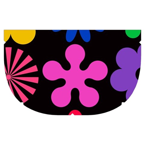 Colorful flowers on a black background pattern                                                       Makeup Case (Medium) from ArtsNow.com Side Right