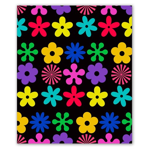 Colorful flowers on a black background pattern                                                        Poster 20  x 24  from ArtsNow.com 20 x24  Poster - 1