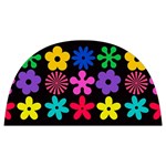 Colorful flowers on a black background pattern          Anti scalding pot cap