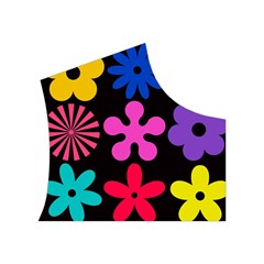 Colorful flowers on a black background pattern                                                         Women s Button Up Puffer Vest from ArtsNow.com Top Right