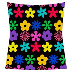 Colorful flowers on a black background pattern                                                           Criss cross Back Tank Top from ArtsNow.com Back