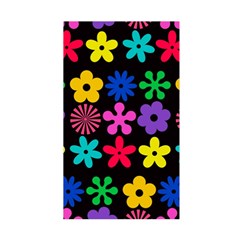 Colorful flowers on a black background pattern                                                             Duvet Cover (Single Size) from ArtsNow.com Front