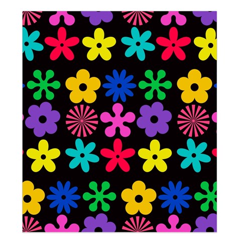 Colorful flowers on a black background pattern                                                             Duvet Cover (King Size) from ArtsNow.com Duvet Quilt