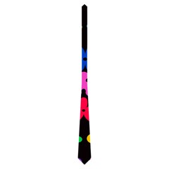 Colorful flowers on a black background pattern                                                            Necktie from ArtsNow.com Front