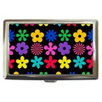 Colorful flowers on a black background pattern                                                            Cigarette Money Case