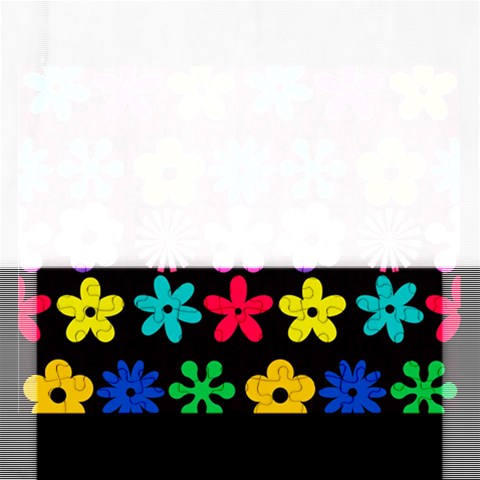 Colorful flowers on a black background pattern                                                            Jigsaw Puzzle (Rectangular) from ArtsNow.com Front