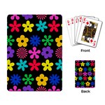 Colorful flowers on a black background pattern                                                            Playing Cards Single Design