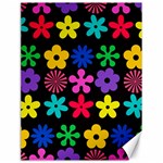 Colorful flowers on a black background pattern                                                            Canvas 18  x 24 