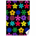 Colorful flowers on a black background pattern                                                            Canvas 20  x 30 