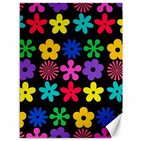 Colorful flowers on a black background pattern                                                            Canvas 36  x 48  from ArtsNow.com 35.26 x46.15  Canvas - 1