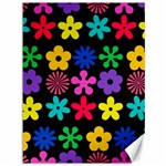 Colorful flowers on a black background pattern                                                            Canvas 36  x 48 