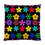 Colorful flowers on a black background pattern                                                           Standard Cushion Case (Two Sides)