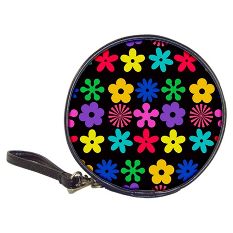 Colorful flowers on a black background pattern                                                            Classic 20 Front