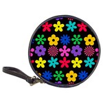 Colorful flowers on a black background pattern                                                            Classic 20-CD Wallet