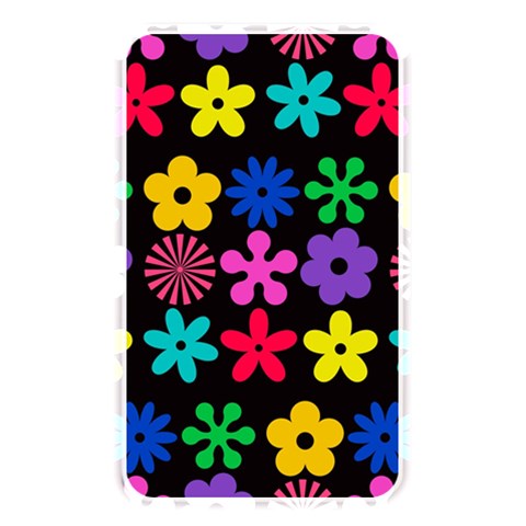 Colorful flowers on a black background pattern                                                            Memory Card Reader (Rectangular) from ArtsNow.com Front