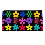 Colorful flowers on a black background pattern                                                           Pencil Case