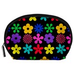 Colorful flowers on a black background pattern                                                            Accessory Pouch