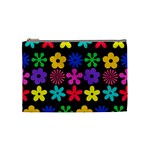 Colorful flowers on a black background pattern                                                            Cosmetic Bag