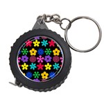 Colorful flowers on a black background pattern                                                            Measuring Tape