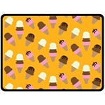 Ice cream on an orange background pattern                                                            Fleece Blanket