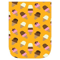 Ice cream on an orange background pattern                                                          Waist Pouch (Large) from ArtsNow.com Front Pocket