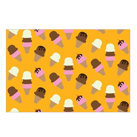 Ice cream on an orange background pattern                                                          Waist Pouch (Large) from ArtsNow.com Loop