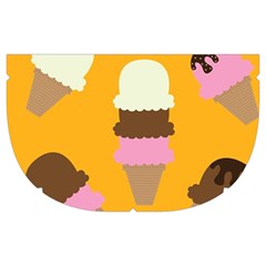 Ice cream on an orange background pattern                                                        Makeup Case (Medium) from ArtsNow.com Side Right