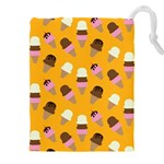 Ice cream on an orange background pattern                                                         Drawstring Pouch (5XL)