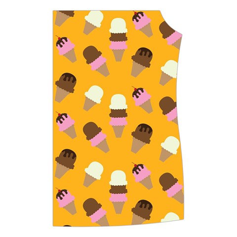 Ice cream on an orange background pattern                                                          Women s Button Up Puffer Vest from ArtsNow.com Front Left