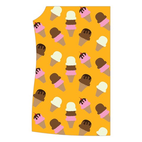 Ice cream on an orange background pattern                                                          Women s Button Up Puffer Vest from ArtsNow.com Front Right