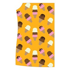 Ice cream on an orange background pattern                                                          Women s Button Up Puffer Vest from ArtsNow.com Front Right