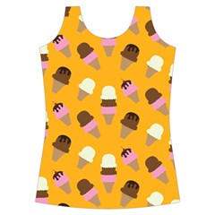 Ice cream on an orange background pattern                                                            Criss cross Back Tank Top from ArtsNow.com Front