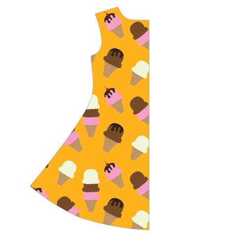 Ice cream on an orange background pattern                                                                 Short Sleeve V Back Left