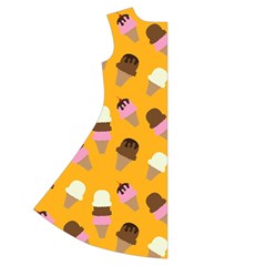 Ice cream on an orange background pattern                                                                 Short Sleeve V Back Left