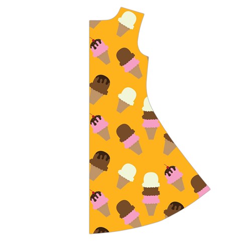 Ice cream on an orange background pattern                                                                 Short Sleeve V Back Right