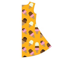 Ice cream on an orange background pattern                                                                 Short Sleeve V Back Right