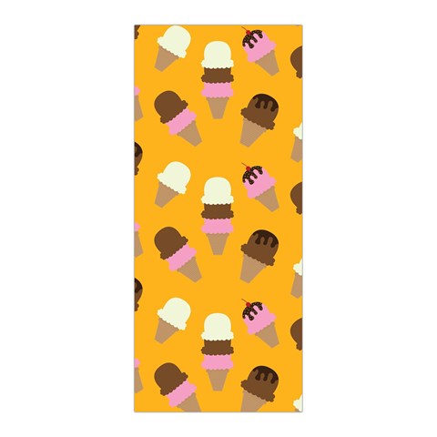 Ice cream on an orange background pattern                                                         Pleated Skirt from ArtsNow.com Front Pleats