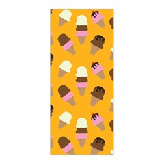 Ice cream on an orange background pattern                                                         Pleated Skirt from ArtsNow.com Back Pleats